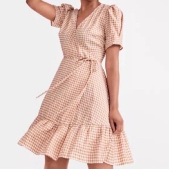LOFT Puff Sleeve Gingham Dress - Picture 3 of 3